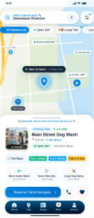 Nearby dog-wash station map